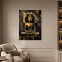 Goldene Buddha Ruhe, Modernes Wandbild oder Acrylbild