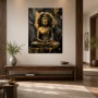 Goldene Buddha Ruhe, Modernes Wandbild oder Acrylbild