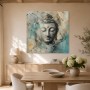 Buddha in Blau und Beige als Modernes Wandbild oder Leinwandbild