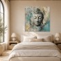 Buddha in Blau und Beige als Modernes Wandbild oder Leinwandbild
