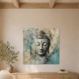 Buddha in Blau und Beige als Modernes Wandbild oder Leinwandbild