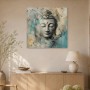 Buddha in Blau und Beige als Modernes Wandbild oder Leinwandbild
