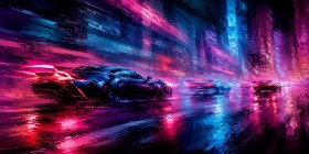 Neon Speed im Großstadtrausch, Acrylbild oder Canvas Print Neon Speed im Großstadtrausch, Acrylbild oder Canvas Print