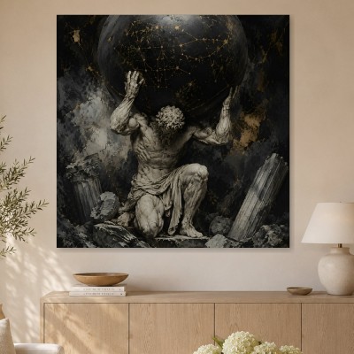 Atlas und der Sternhimmel als Wandbild oder Kunstwerk