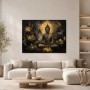 Buddha in Gold, Leinwandbild oder Acrylbild mit meditativer Tiefe