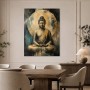 Meditativer Buddha als Wandbild oder Fine Art Print in Gold und Blau