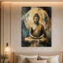 Meditativer Buddha als Wandbild oder Fine Art Print in Gold und Blau