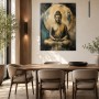 Meditativer Buddha als Wandbild oder Fine Art Print in Gold und Blau