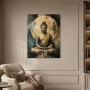 Meditativer Buddha als Wandbild oder Fine Art Print in Gold und Blau