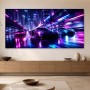 Neonrennen der Zukunft: Modernes Wandbild oder Acrylbild