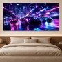 Neonrennen der Zukunft: Modernes Wandbild oder Acrylbild