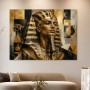 Pharaonenporträt als Acrylbild oder Kunstwerk in Gold und Schwarz