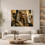 Pharaonenporträt als Acrylbild oder Kunstwerk in Gold und Schwarz