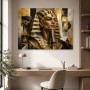 Pharaonenporträt als Acrylbild oder Kunstwerk in Gold und Schwarz
