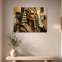Pharaonenporträt als Acrylbild oder Kunstwerk in Gold und Schwarz