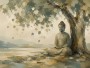 Buddha unter dem Baum als Leinwand oder Acrylbild
