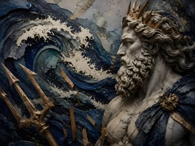 Neptun mit Wellen, Wandbild oder Fine Art Print Neptun mit Wellen, Wandbild oder Fine Art Print