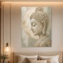 Meditativer Buddha als Leinwand oder Wandbild in sanften Naturtönen