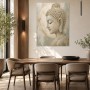 Meditativer Buddha als Leinwand oder Wandbild in sanften Naturtönen