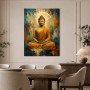 Buddha in Gold und Türkis als Leinwand oder Fine Art Print