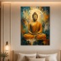 Buddha in Gold und Türkis als Leinwand oder Fine Art Print