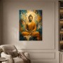 Buddha in Gold und Türkis als Leinwand oder Fine Art Print