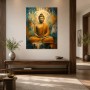 Buddha in Gold und Türkis als Leinwand oder Fine Art Print