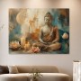 Meditativer Buddha Kunstdruck oder Acrylbild in warmen Erdtönen