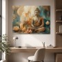 Meditativer Buddha Kunstdruck oder Acrylbild in warmen Erdtönen
