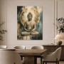 Meditativer Buddha Kunstdruck oder Acrylbild in Gold und Petrol