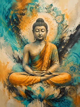 Meditativer Buddha als Leinwandbild oder Acrylbild
