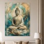 Meditativer Buddha als Acrylbild oder Leinwand im Goldtürkis-Look