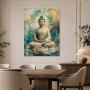 Meditativer Buddha als Acrylbild oder Leinwand im Goldtürkis-Look