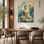 Meditativer Buddha als Acrylbild oder Leinwand im Goldtürkis-Look