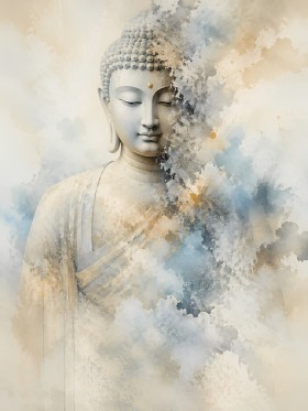 Meditativer Buddha als Acrylbild oder Kunstdruck für ruhige Räume