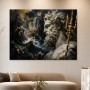 Griechische Statue mit Wellen, Acrylbild oder Kunstdruck