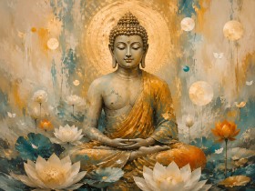 Meditativer Buddha als Leinwandbild oder Acrylbild