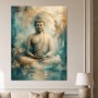 Meditativer Buddha als Leinwand oder Acrylbild in sanften Türkistönen