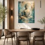 Meditativer Buddha als Leinwand oder Acrylbild in sanften Türkistönen