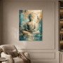 Meditativer Buddha als Leinwand oder Acrylbild in sanften Türkistönen