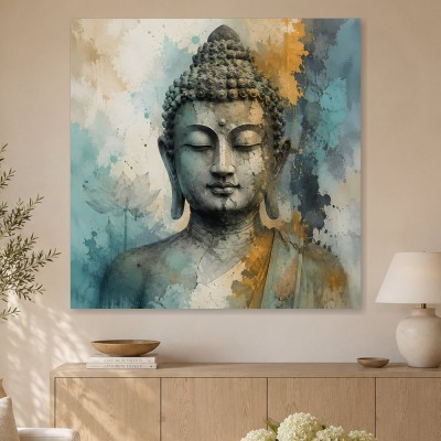 Buddha in sanfter Abstraktion, Acrylbild oder Kunstdruck