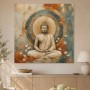 Meditativer Buddha als Leinwand oder Acrylbild in warmen Erdtönen