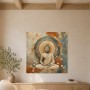 Meditativer Buddha als Leinwand oder Acrylbild in warmen Erdtönen