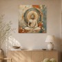 Meditativer Buddha als Leinwand oder Acrylbild in warmen Erdtönen