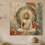 Meditativer Buddha als Leinwand oder Acrylbild in warmen Erdtönen