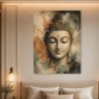 Meditativer Buddha als Leinwand oder Acrylbild in sanften Erdtönen