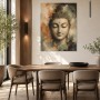 Meditativer Buddha als Leinwand oder Acrylbild in sanften Erdtönen