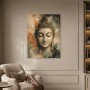 Meditativer Buddha als Leinwand oder Acrylbild in sanften Erdtönen