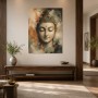 Meditativer Buddha als Leinwand oder Acrylbild in sanften Erdtönen