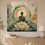 Buddha auf Lotus, Leinwand oder Fine Art Print mit ruhiger Harmonie